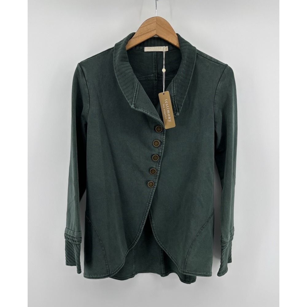 NWT Testimony Los Angeles French Terry Victorian Swing Blazer Jacket Sz M Chic